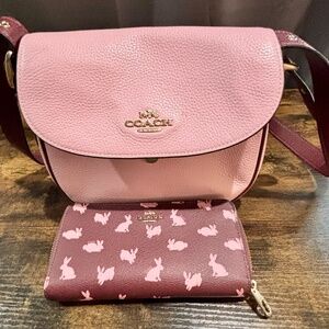 Coach Pink Crossbody Featuring the Lunar New Year Bunny Pattern